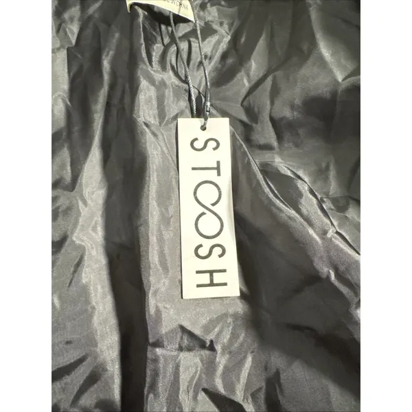 Stoosh Jacket Womens Medium Black Glossy Bubble Coat Cropped Shiny Puffer New - Image 13