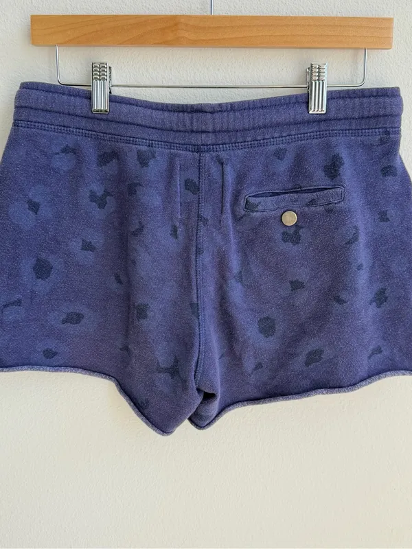 Zoe Karssen Leopard Print Sweat Shorts XS Blue Lounge Y2K - Image 6