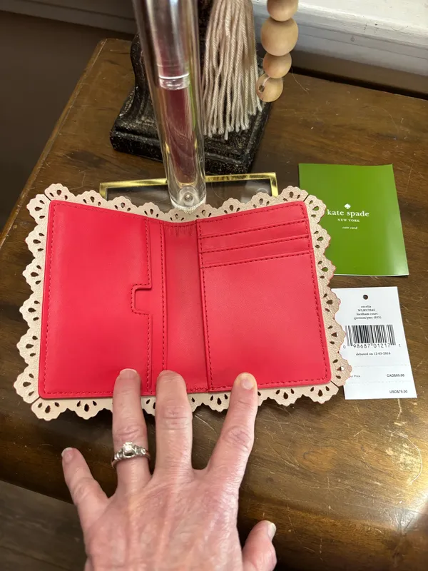 Kate Spade Wallet Leather Pebbled Card Holder - Image 3
