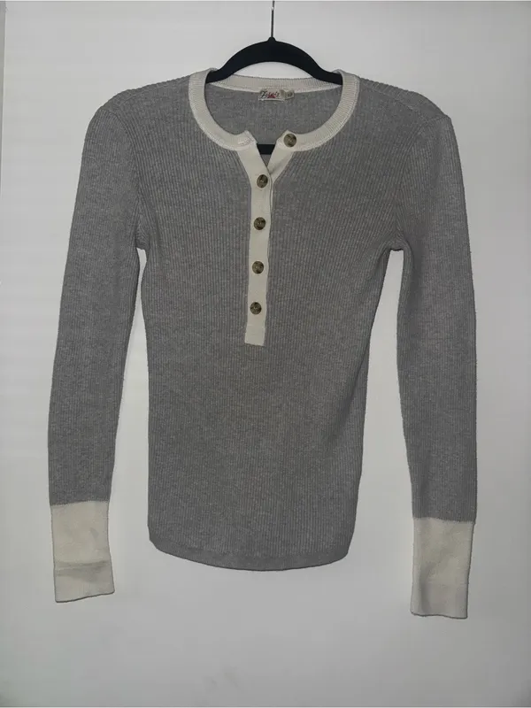 Faherty Women's Mikki Henley Neutral Colorblock Sweater - Image 5