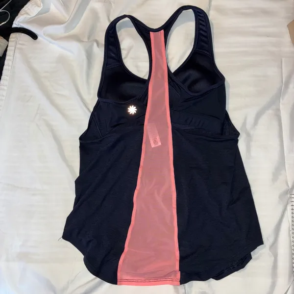 Athleta Hullabraloo Tank‎ Support Top Racerback Shelf Bra Athletic Navy Blue-32D - Image 3