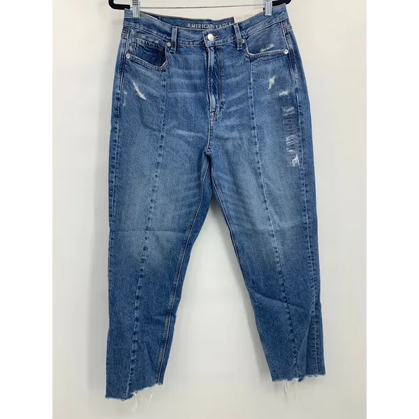 American Eagle Outfitters Womens Frayed Hem Mom Jeans Size 12/ 31W NEW - Image 13