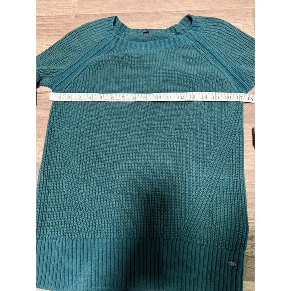 American‎ Eagle Green Shaker Knit Crew Neck Raglan Sweater Size Small - Image 5