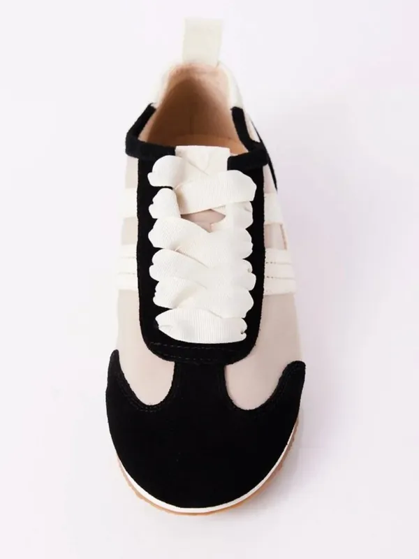 FREE PEOPLE NIB NWT Aces Tennis Shoes / Black + Oyster Combo - Image 6