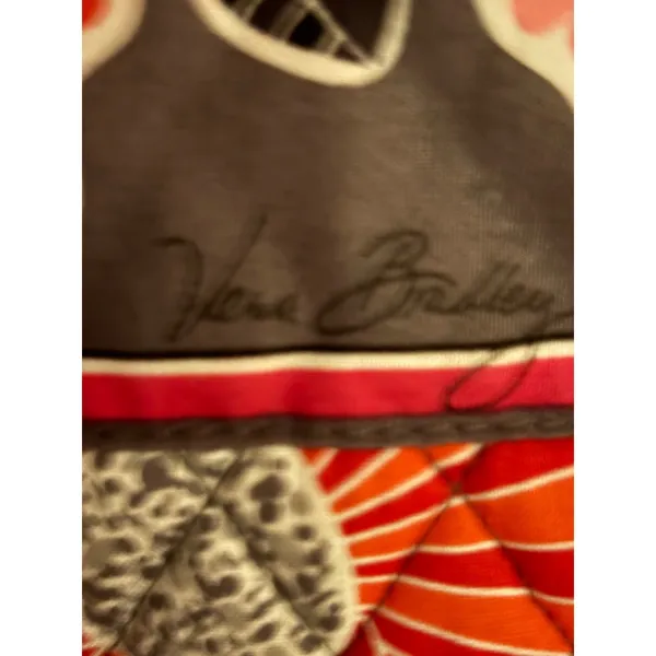 Vera Bradley Lola Quilted Cotton Tote Bag Pink Orange Grey‎ Floral Shoulder Bag - Image 7
