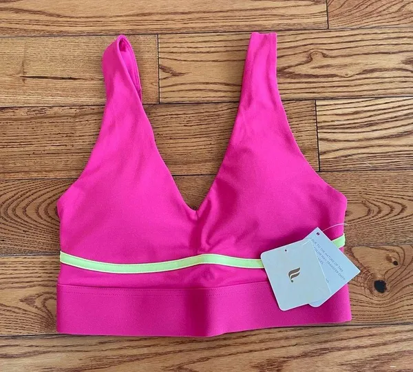 NWT Fabletics All Day Every Day Bra Plush Pink/Sprout - Image 4