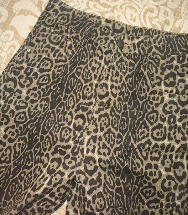 Cheeta Denim Pants Gray Size L - Image 4