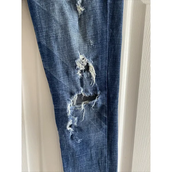 American Eagle Hi-Rise Jegging Womens Size 2 Blue Distressed Ripped Denim Cotton - Image 5