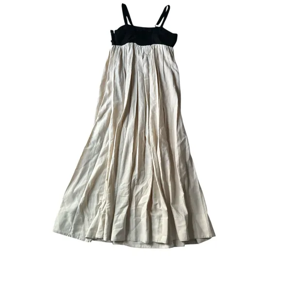 NWT Taylor Sleeveless Empire Waist Maxi Dress‎ Womens Size 10 Black Beige Linen - Image 9
