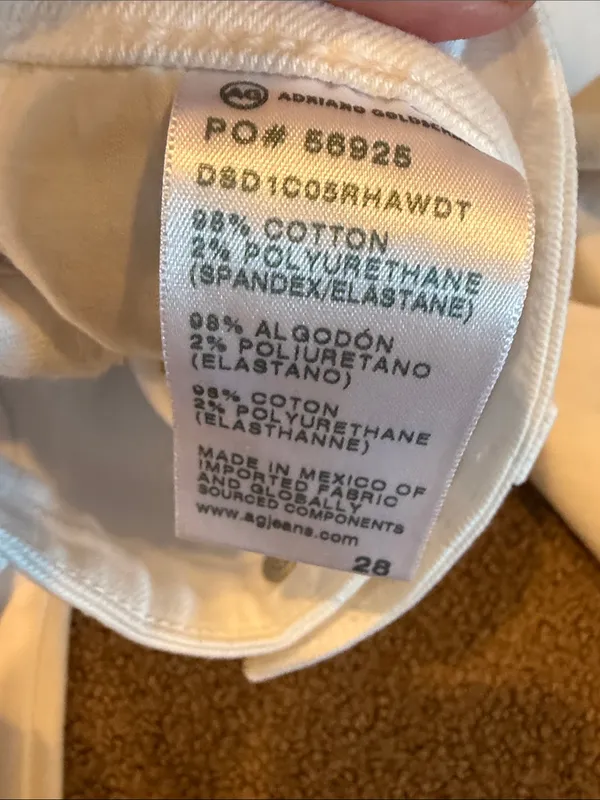 AG Adriano Goldschmied Kinsley High-Rise Crop Bootcut White Jeans Size 28 - Image 5