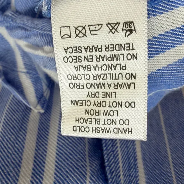 Staccato Blue Striped Sleeveless Button Up Tunic Top Blouse Womens Large - Image 11