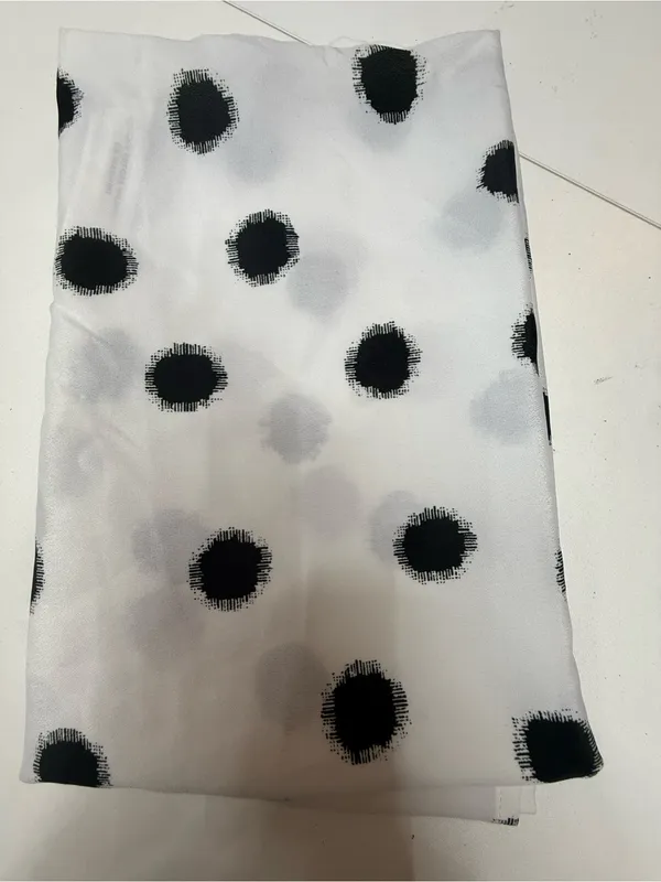LOFT White Top with Gray and Black Dot Print size M - Image 6