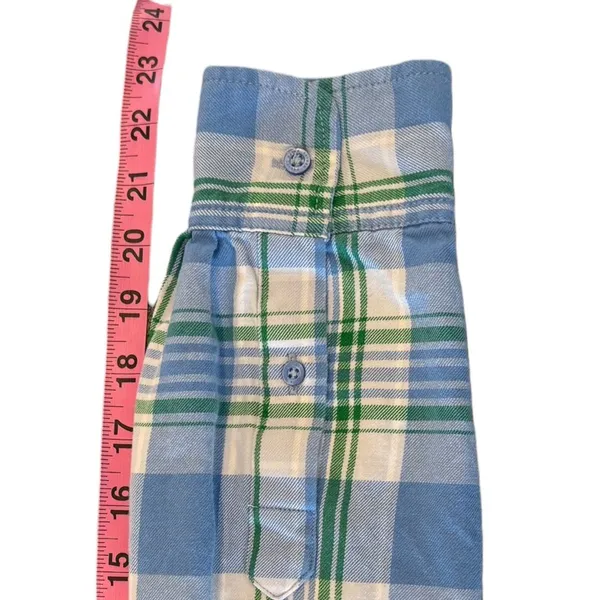 Medium Lauren Ralph Lauren Blue Green Brushed Cotton Button-Down Long Sleeve - Image 8