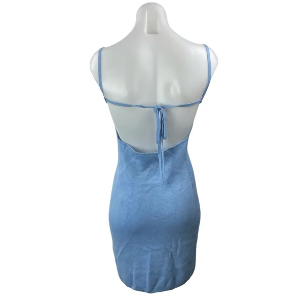 Abercrombie & Fitch Blue Sleeveless Backless Cami Camisole Bodycon Mini Dress S - Image 3