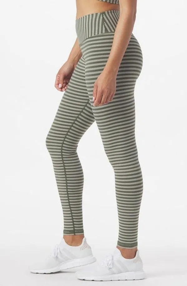 Glyder Sultry Legging in Moss & Oatmilk Stripe - Image 3