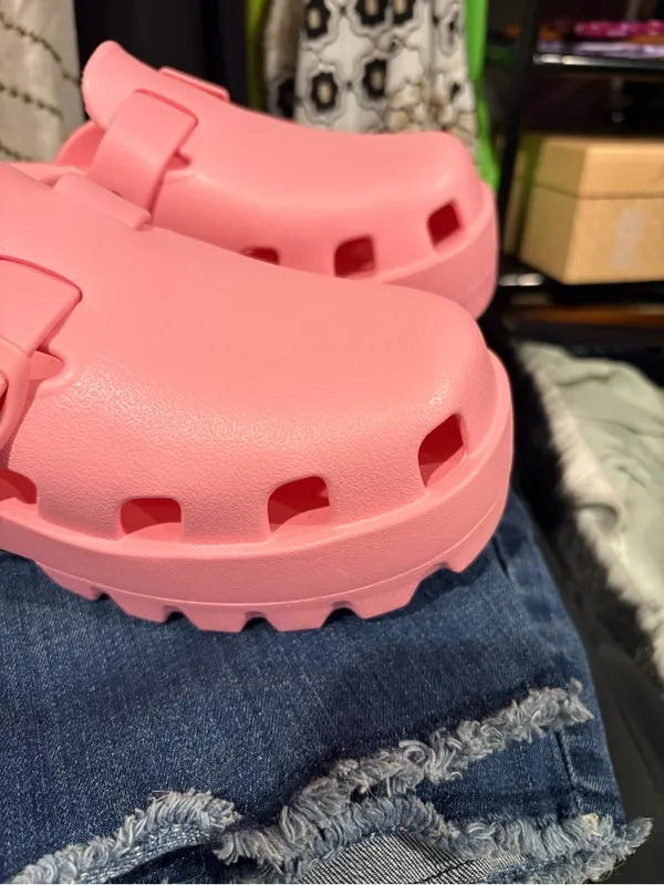 Platform Clog Slide Pink Women's Slip On Shoe Size 8 - Image 4