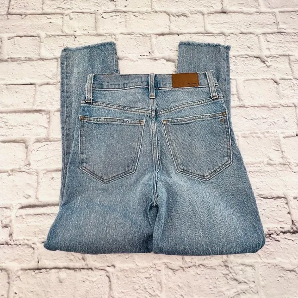 Madewell Jeans Women's Size 24 Light Wash High Rise Raw Hem The Perfect Vintage - Image 11