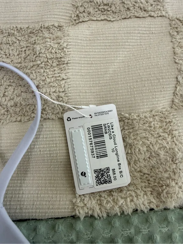 NWT Lululemon Like a Cloud Longline Bra B/C‎ size 10 Serene Blue - Image 3