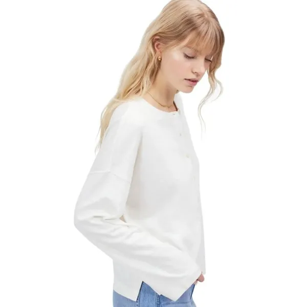 NWT Madewell Bombay Long Sleeve Henley in White - Size: Large - Image 10