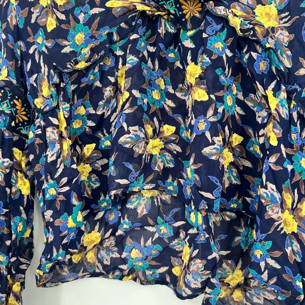 Anthropologie Meadow Rue Strasser Floral Blouse embroidered beaded size medium - Image 5
