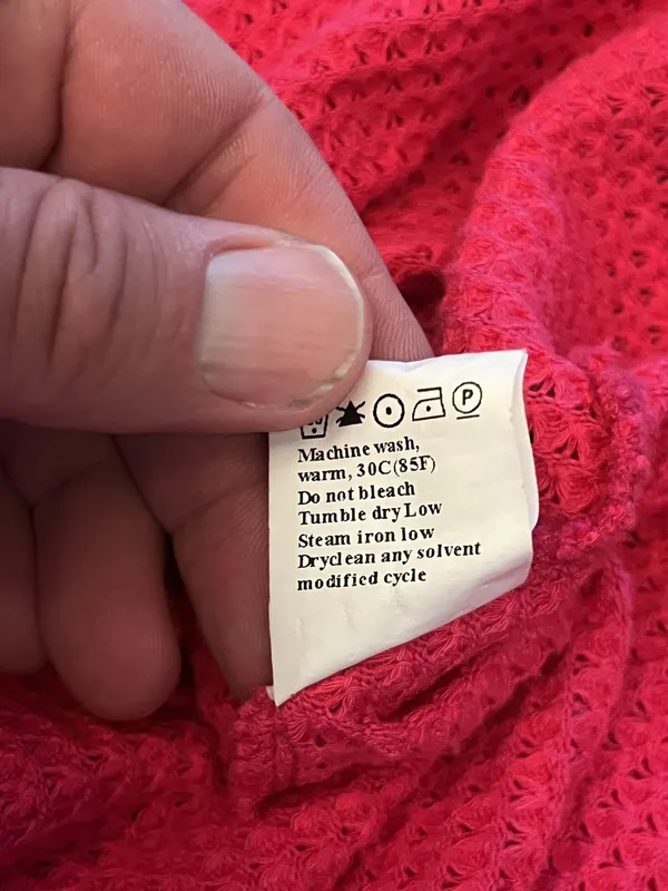Dokotoo Sweater Womens Medium Pink Waffle Knit Long Sleeve Pocket Pullover - Image 9