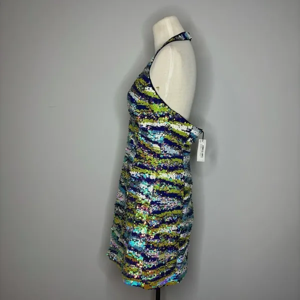 Nasty Gal- Premium Marble Sequin Asymmetric Mini Dress - Image 7