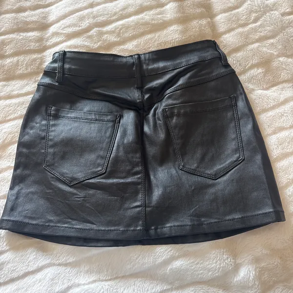 Black Leather Skirt - Image 2
