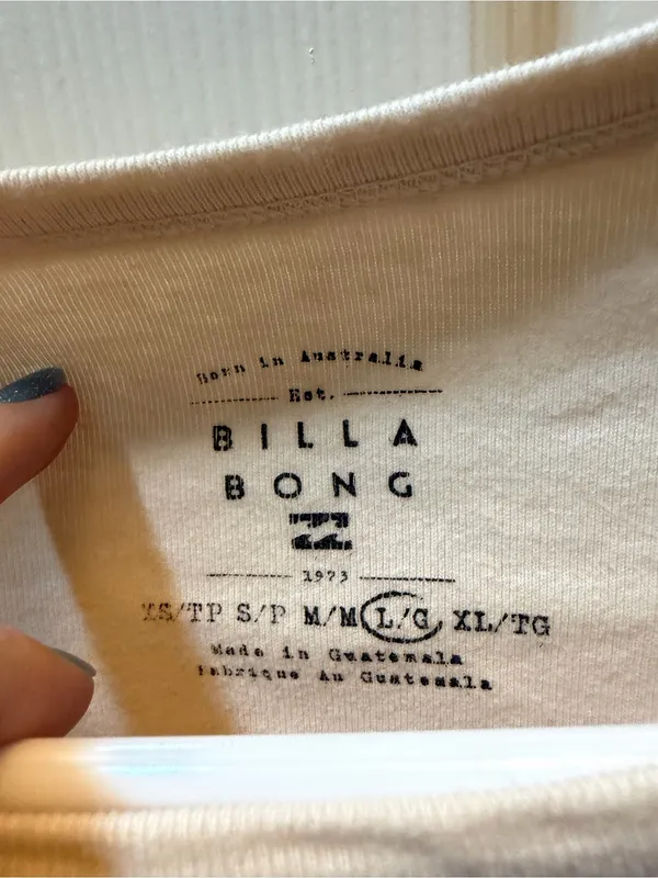 Billabong Cream Long Sleeve Graphic Tee with Pastel Sunset - Image 4