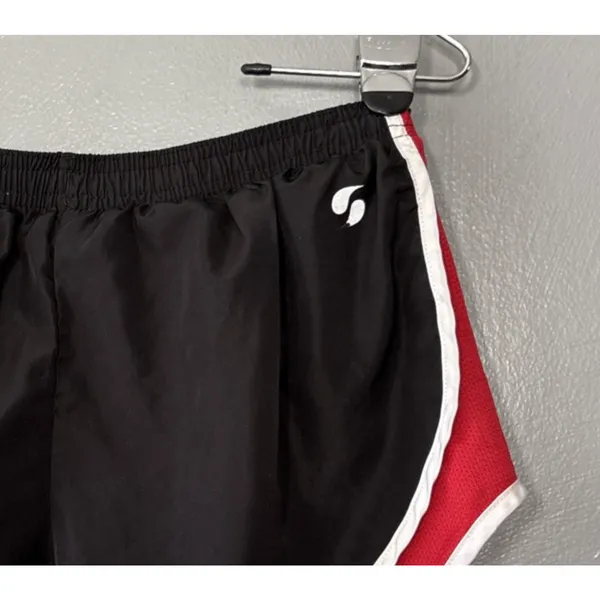 Vtg Y2K Soffe Track Short Size Medium Low Rise Black Red Running Athletic Retro - Image 3