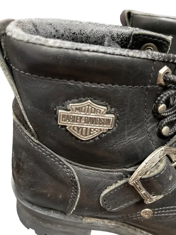 Harley Davidson 81024 wms black leather ankle moto riding boots sz 8 SKU 10-381 - Image 4