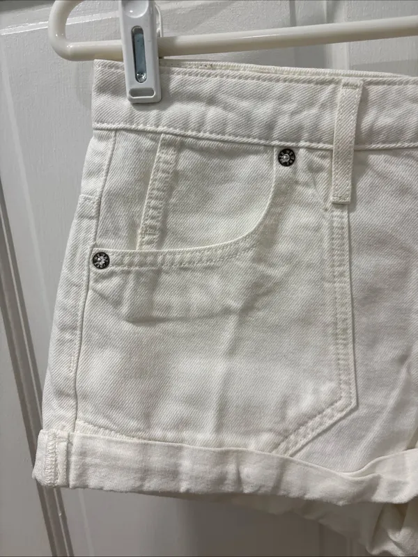 We The Free Women’s Beginners Luck Low Rise Slouch Shorts Size 25 White EUC - Image 11