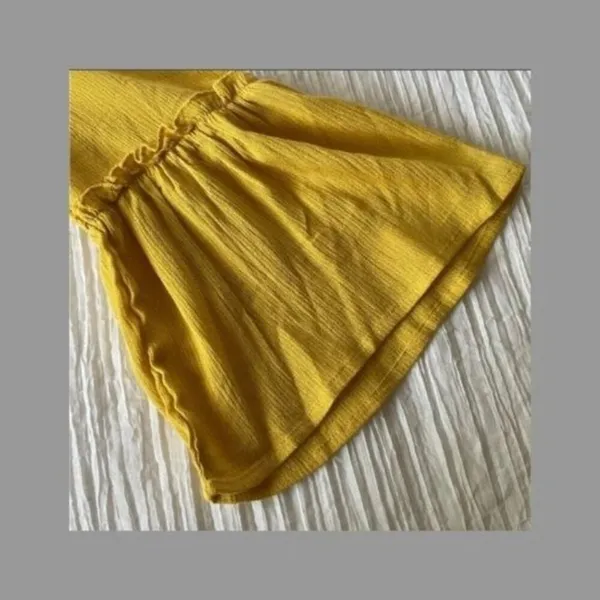 Hazel Embroidered Beach Cover Up Tunic Bell Sleeve Yellow Rayon Women's M NWT - Image 7