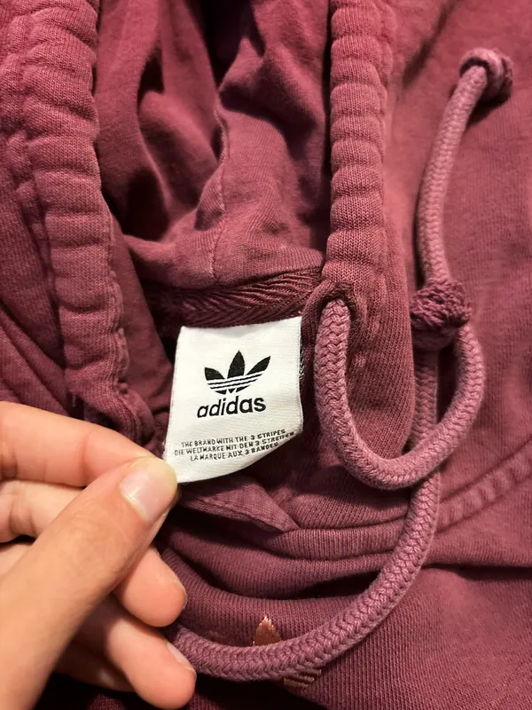 Maroon Adidas Hoodie Women’s - Image 2