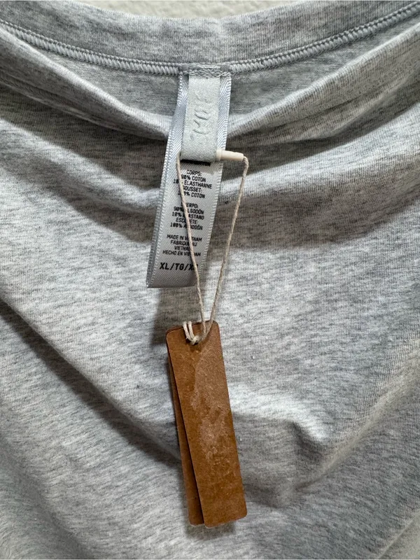 SKIMS NWT Cotton Jersey Scoop Neck Bodysuit in Light Heather Grey‎ Size XL - Image 5