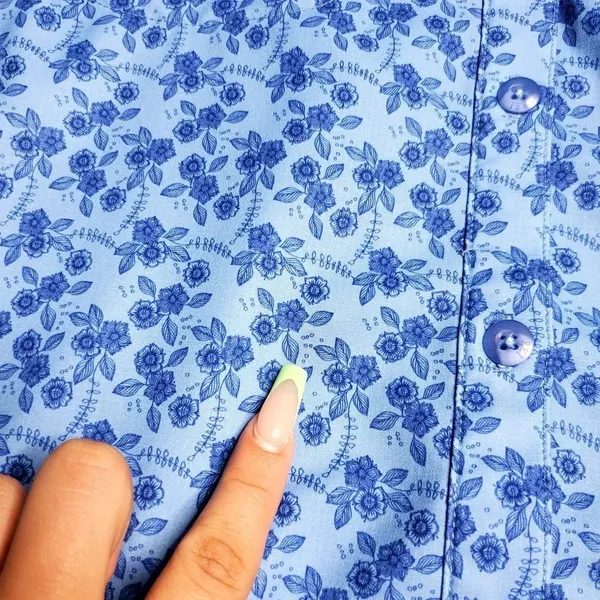 REI Co-op Sahara Blue Floral‎ Shirt - Image 8