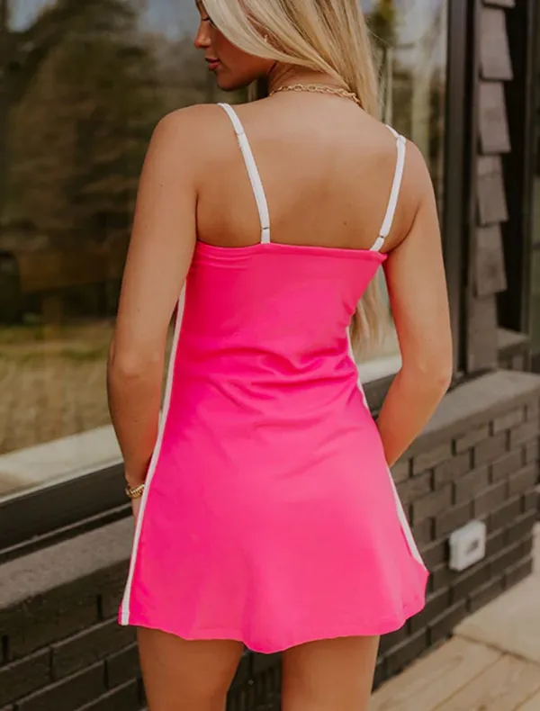 NWT Impressions Boutique Pink ALO Streamline Athletic TCEC Romper Dress size Small - Image 2