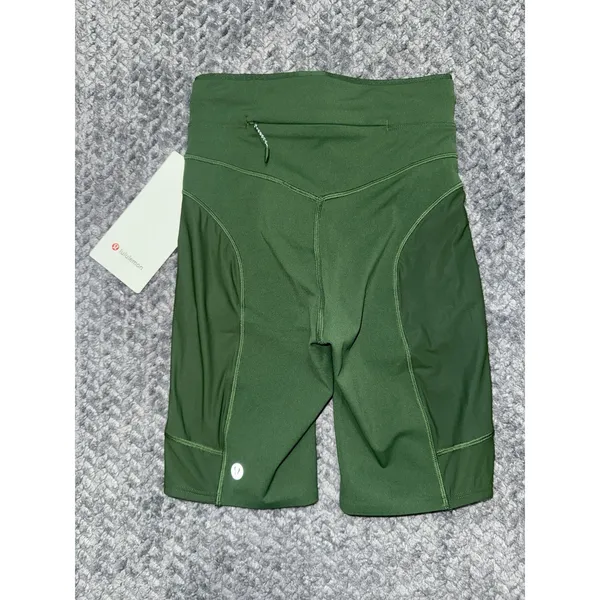 Lululemon Women's Green No Line HR Run Short Zip Pocket Size 0 NWT - Image 4