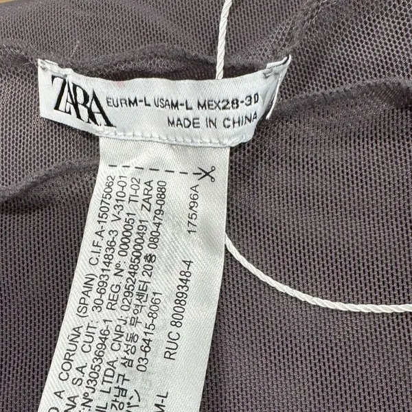 NEW Zara Mesh Bandeau Grey Bodysuit Women’s Medium/Large - Image 3