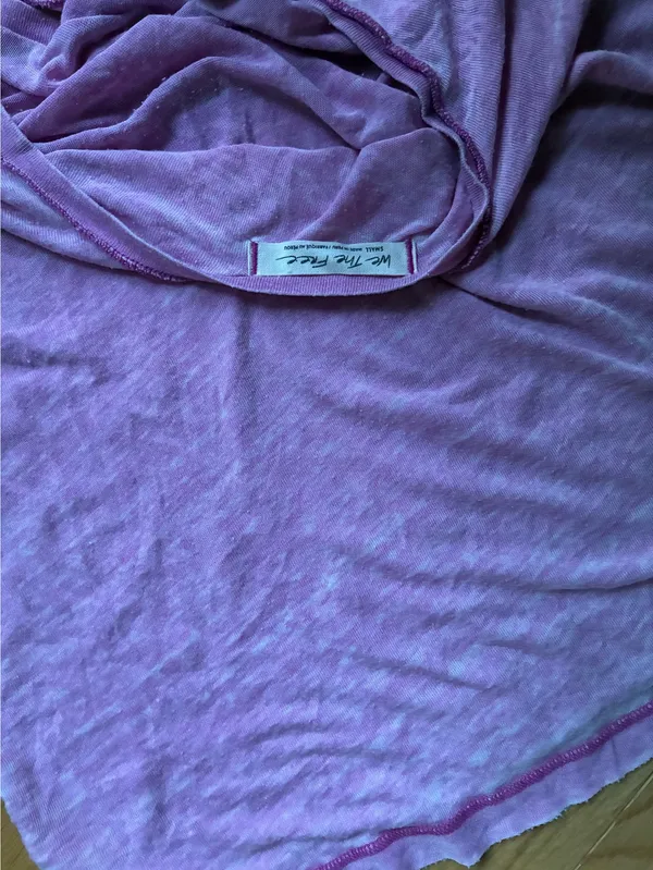 Fuchsia we the free v neck tee - Image 3