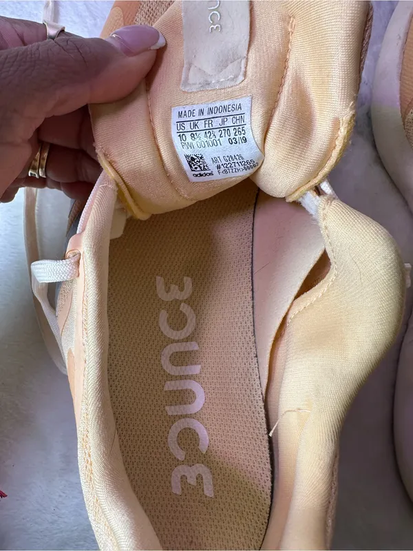 adidas Women's Peach/Tan Knit Athletic Sneakers - Image 10