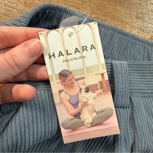 NWT HALARA Mid Rise Zipper Pocket Corduroy Casual Pants in Blue Women’s Sz Large - Image 10