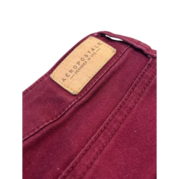 Aeropostale Womens Burgundy Skinny Jeans Maroon Stretch Denim Pants Size 4/27R - Image 4