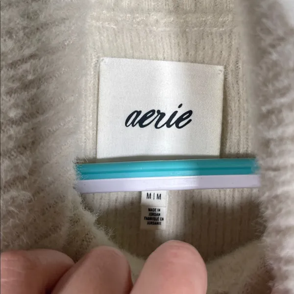 Aerie Womens Soft Off White Turtleneck Sweater Medium - Image 2