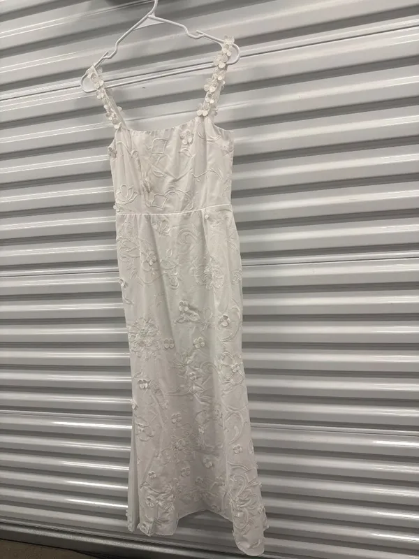 Fanm Mon Alexandra Embroidered Maxi Dress White Womens Size XXS - Image 6