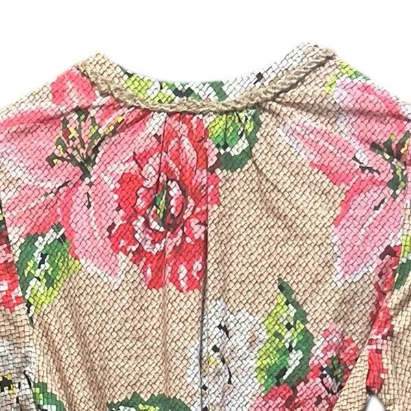 Farm Rio Floral Ruffle Beaded Tassels Belt‎ Slip-On Dress Size XS - Image 15