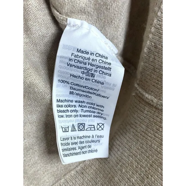 J.Crew Cotton Button Down Long Sleeve Crew Neck Sweater Cardigan S Cream #2304 - Image 11