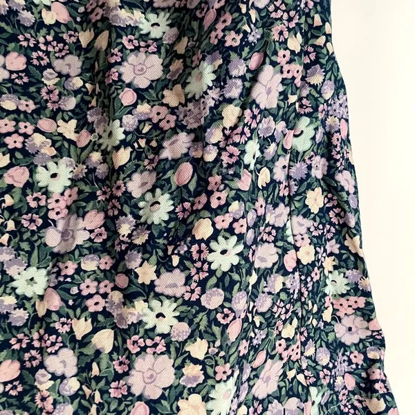 Laura Ashley purple green‎ floral tote bag large capacity cargo cotton - Image 5