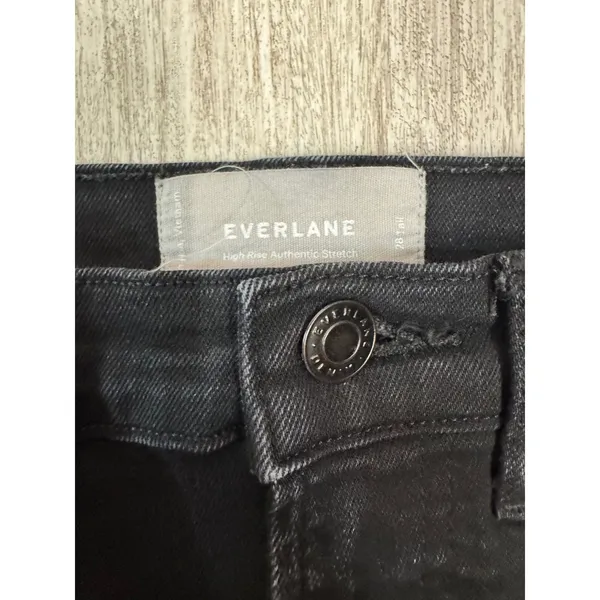 Everlane‎ High Rise Authentic Stretch Black Skinny Jeans Womens 28 Tall - Image 4