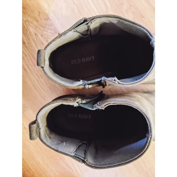 Old Navy Faux Suede Olive Booties - Image 3