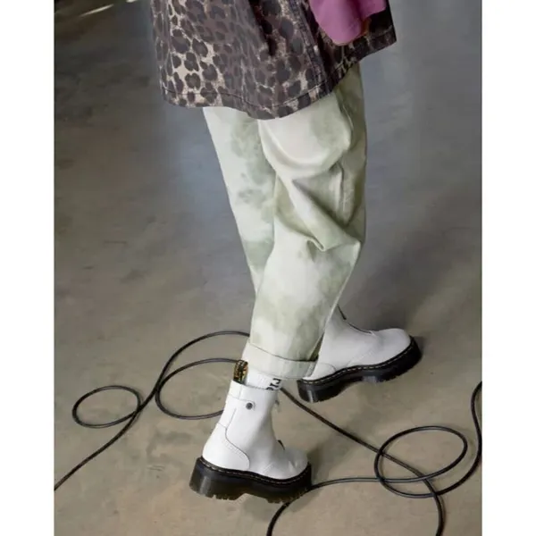 DR MARTENS Jetta Water Repellent Platform Bootie in White Size US 6 - Image 3